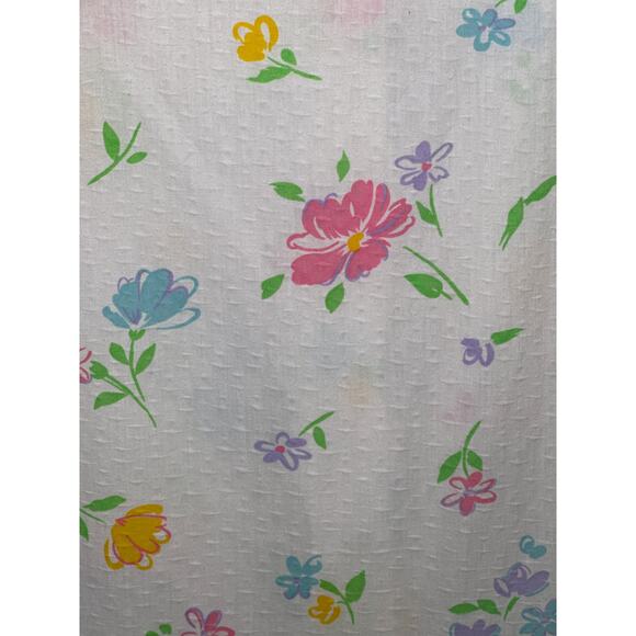 Vintage Miss Elaine Floral Seersucker Ruffle Housecoat Robe 70s 80s medium - Picture 10 of 16